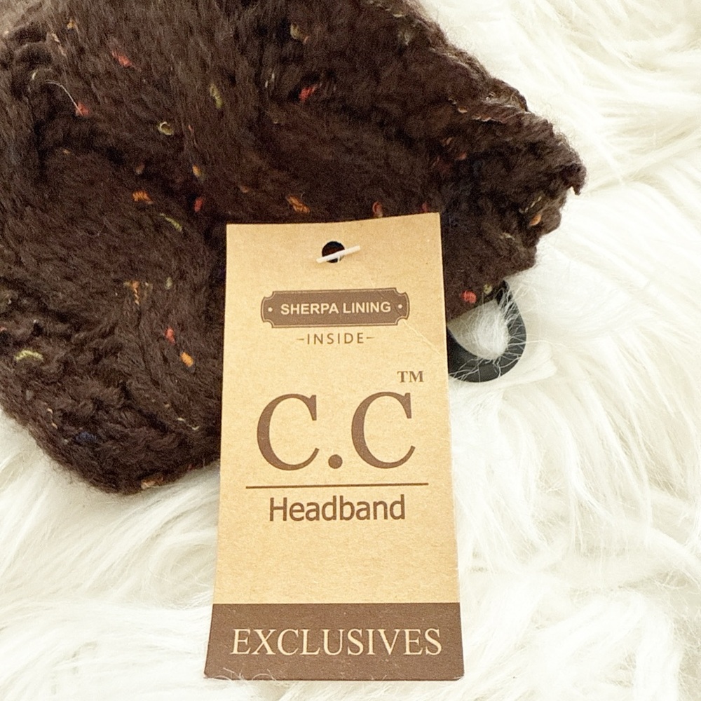 C.C Chocolate Speckled Knit Headband - Picture 4 of 4